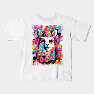 Cartoon Alpaca Graffiti #3 Kids T-Shirt